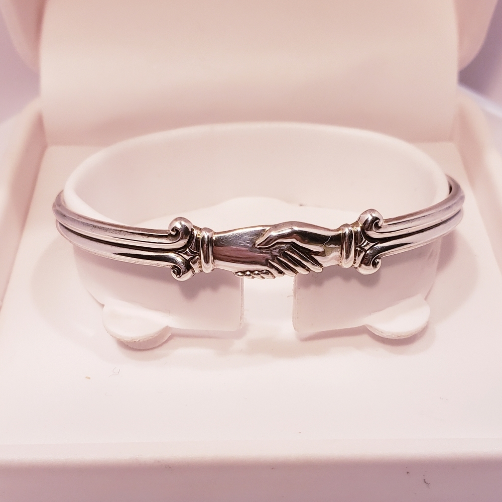 James Avery Holding Hands Bangle Antique 925